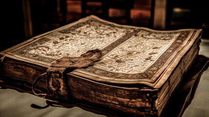 Wall Mural - the ancient book was examined with the help of generative ai. - generative ai.