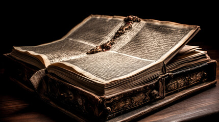 Wall Mural - the ancient book was opened - generative ai