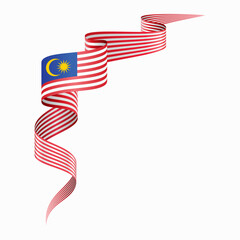 Canvas Print - Malaysian flag wavy abstract background. Vector illustration.