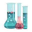analyzing liquid in chemistry laboratory flask
