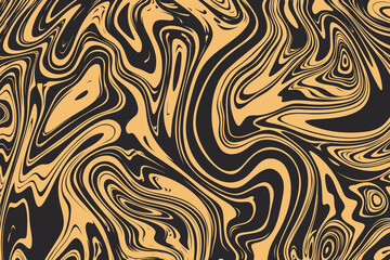 Wall Mural - Golden abstraction on a black background. Marble ornament. Leaks of gold paint. Golden waves on a gray background.