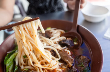 Wall Mural - hot braised beef noodle soup