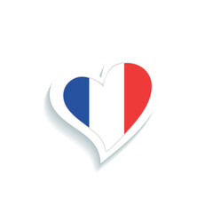 Wall Mural - Isolated heart shape with the flag of France Vector