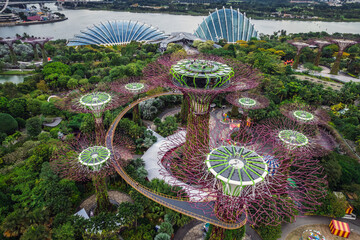 Poster - Aerial view of the Singapore landmarks