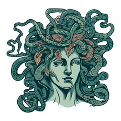 Poster - mythology medusa face