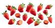 Fresh strawberries flying