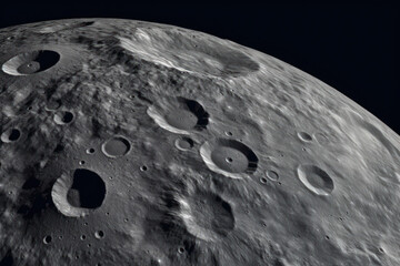 Wall Mural - a view of the Moon surface, created with Generative AI technology