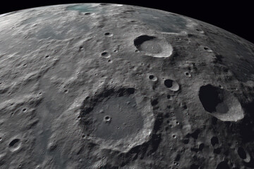 Wall Mural - a view of the Moon surface, created with Generative AI technology
