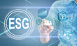 © Angelov - virtual screen. ESG environmental social governance concept. Business strateg