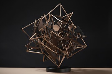 Canvas Print - a series of kinetic and interactive geometric sculptures that come to life, created with generative ai