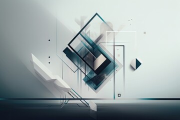 Wall Mural - geometric typography with minimalist and clean design in the background, created with generative ai