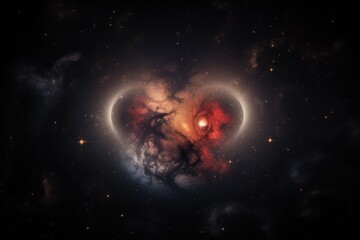 Wall Mural - heart of the galaxy, with stars and planets forming around it, created with generative ai