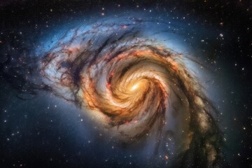 Wall Mural - close-up of galaxy and nebula formations, with stars and nebulae in the background, created with gen