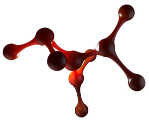 Poster - Molecule 3D illustration. Scientific research, business and teaching