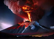 Vulkanausbruch mit Lava, Generative AI