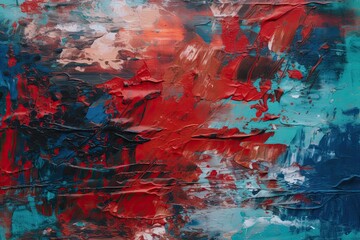 abstract artistic painting with red and blue colourful textured background. generative ai