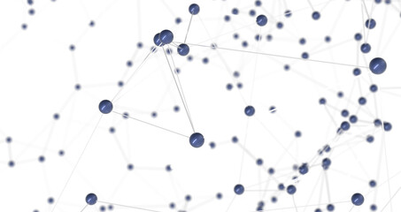 Leinwandbilder - Falling cyber particles. Big data stream. 3d  PNG transparent