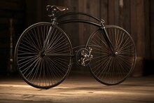 Invention Of A Patent Velocipede Bicycle From 1890. Generative AI
