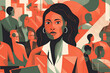 Generative AI illustration Businesswoman's Fight for Equality and Empowerment in the Modern Workplace
