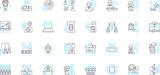 Fototapeta  - Supervision linear icons set. Oversight, Management, Monitoring, Direction, Guidance, Control, Leadership line vector and concept signs. Authority,Regulation,Administration outline Generative AI