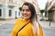 © Krakenimages.com - Young beautiful plus size woman smiling confident standing at street