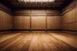 karate dojo room made of wood