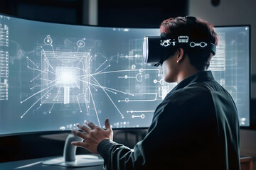 Global communication network concept. Social media. Worldwide business. Created with Generative AI technology