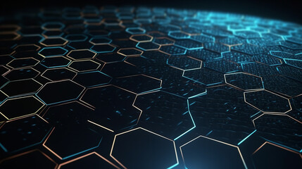 Abstract background hexagon network technology