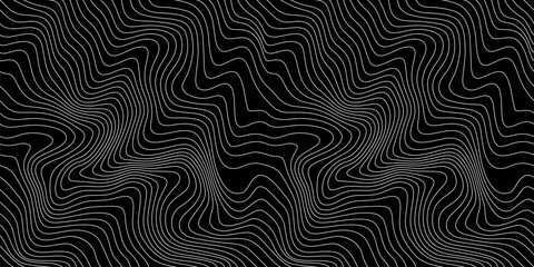 vector weather map background. abstract seamless pattern with contour lines isolated on black bg. ge