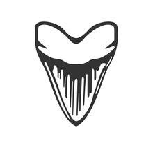 Aggressive Powerful Shark Teeth Logo Icon Vector Template On Black Background
