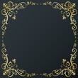 © elinka_art - Calligraphic frame and page decoration on black background. Vector illustration.