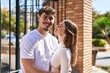 © Krakenimages.com - Mand and woman couple hugging each other at street