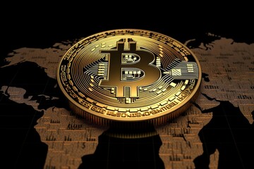 The Rise of Bitcoin: The Cryptocurrency on Top of the World Map. Generative AI