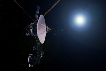 Wall Mural - a space probe in deep space. elements of this image furnished nasa.