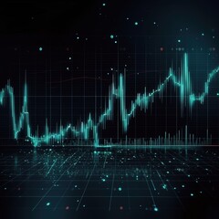 Wall Mural - Market graph, business data graph diagram and growth financial graphic report information on futuristic finance background. generative AI