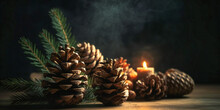 Christmas Tree And Pine Cones