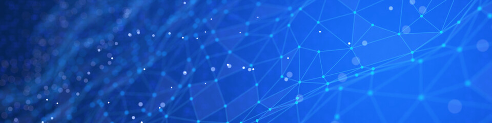 Blockchain technology. WEB 3 background. Network structure background. Data background. Artificial Intelligence. Machine learning. AI. Big data. Abstract network of neurons. 3d render.