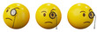 © Cangbacang - 3d emoticon monocle face emoji or yellow ball emoticon creative user interface web design symbol