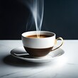© Vimoly - How the Aroma of Roasted Coffee Beans and Smoky Cafe- Coffee. Whiffs Create a Perfect Cup of Joe: Exploring the Art and Science of Brewing Coffee with Freshly Ground Beans and Rich Smoke Notes