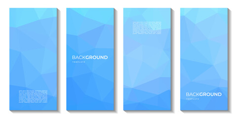 Wall Mural - A set of abstract bright blue colorful brochures background with triangles vector illustration