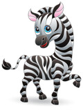 Fototapeta Konie - Stained glass illustrations with cartoon zebra, animal isolated on a white background