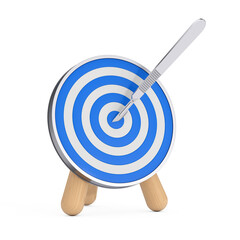 Aufkleber - Surgical Stainless Steel Metal Scalpel in the Centre of Archery Target. 3d Rendering