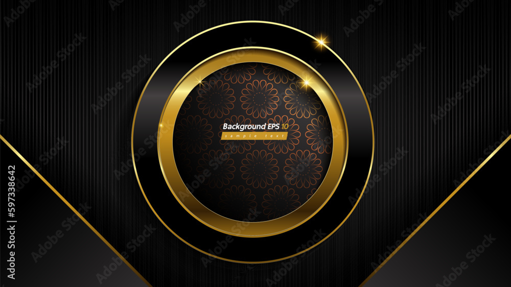 black gold award background and flower pattern, luxury design abstract ...