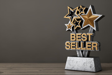 Aufkleber - Golden Best Seller Business Award Trophy. 3d Rendering