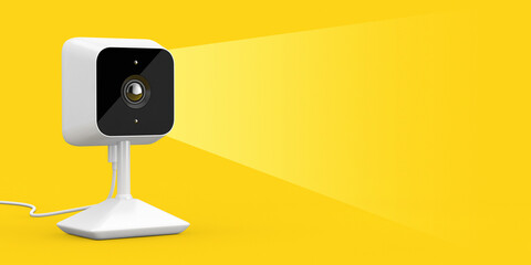 Aufkleber - White Modern Web Camera with Blank Space for Your Design in Shape of Watch Screen Light. 3d Rendering
