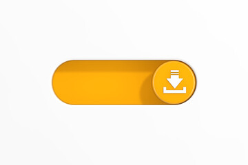 Leinwandbilder - Yellow Toggle Switch Slider with Download Icon. 3d Rendering