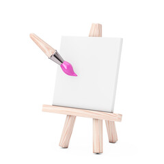 Leinwandbilder - Artist Paintbrush with Easel Icon. 3d Rendering
