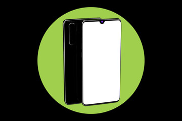 Poster - Modern Mockup Mobile Phone with Blank Screen for Your Design. 3d Rendering