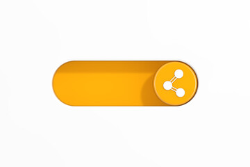 Leinwandbilder - Yellow Toggle Switch Slider with Molecule or Atom Icon. 3d Rendering