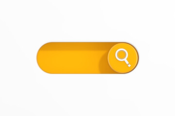 Poster - Yellow Toggle Switch Slider with Magnifying Glass or Search Icon. 3d Rendering